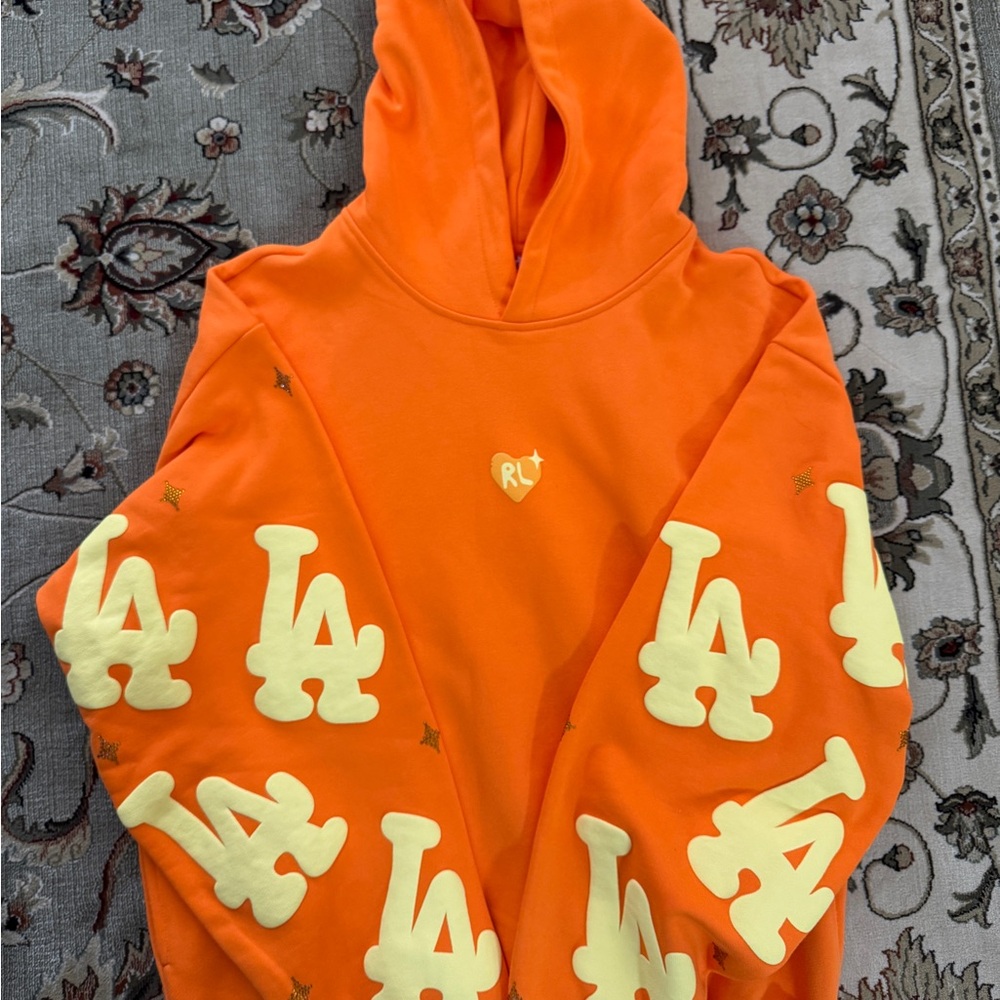 AUTHENTIC red letters not LA sunset scattered hoodie